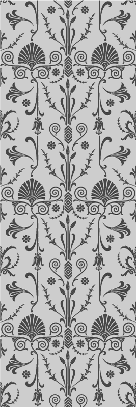 Alfombra vinílica dormitorio diseño floral gris provincial - TenVinilo