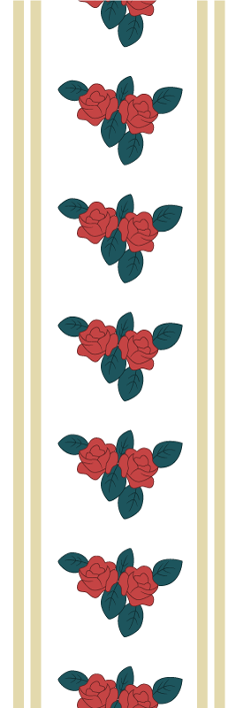 Alfombra vinílica dormitorio patrón shabby chic rosas rojas - TenVinilo