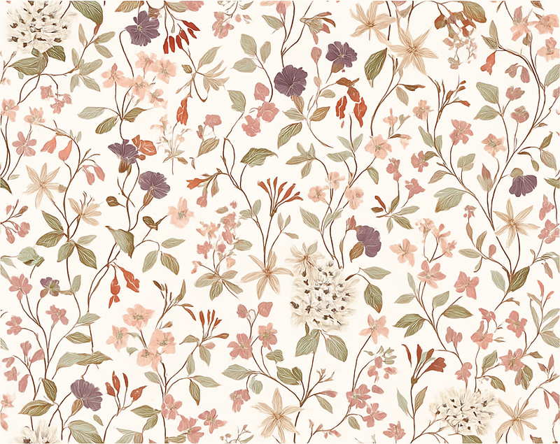 Alfombra vinílica dormitorio diseño de flores rosas - TenVinilo