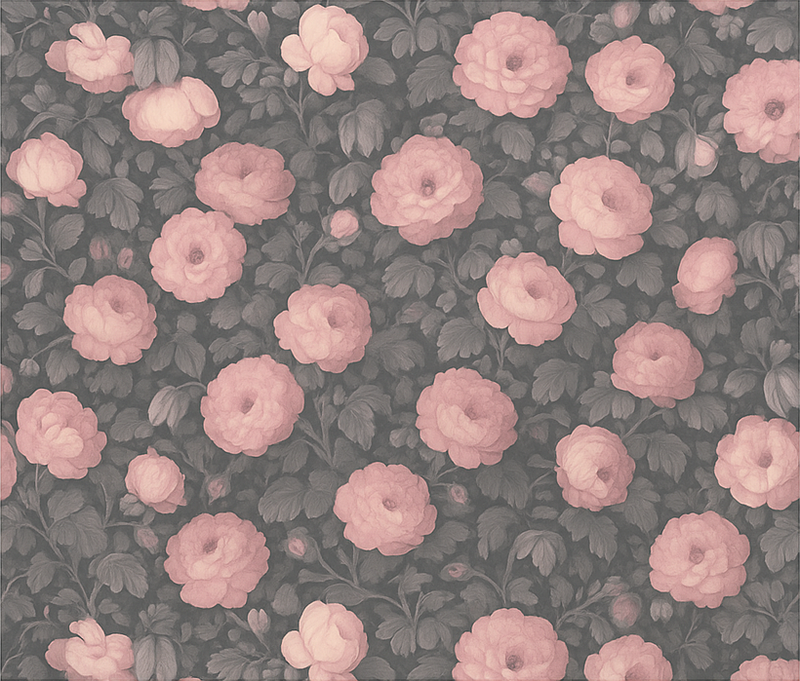 Alfombra vinílica dormitorio diseño floral rosa viejo - TenVinilo