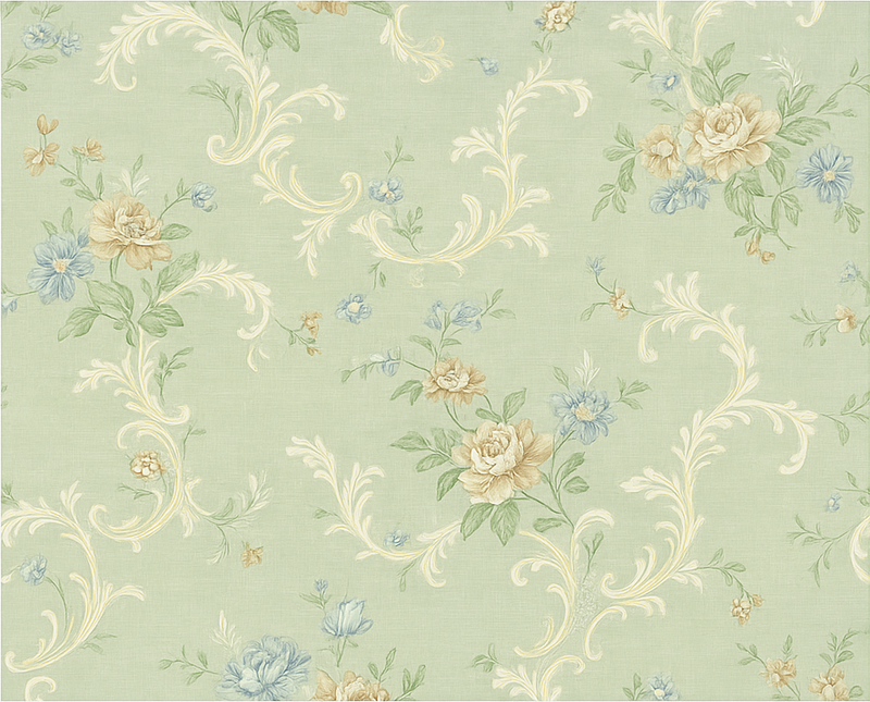 Alfombra vinílica dormitorio diseño floral vintage - TenVinilo