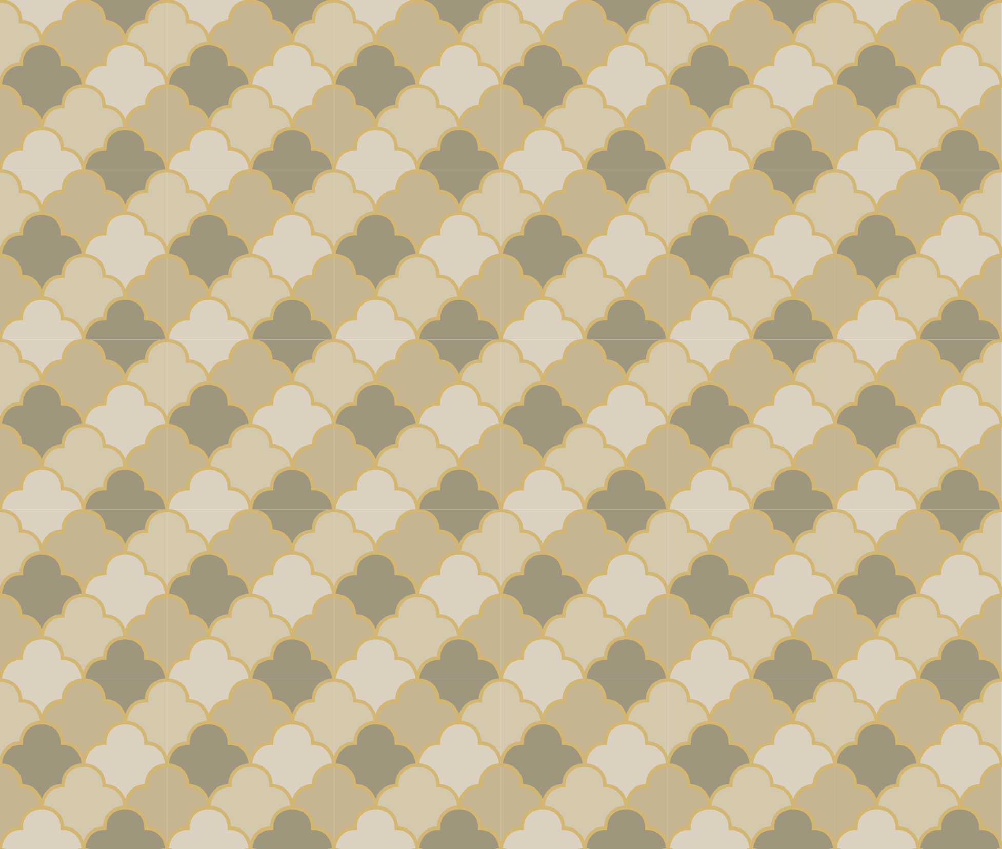 Alfombra vinílica dormitorio patrón art déco beige - TenVinilo