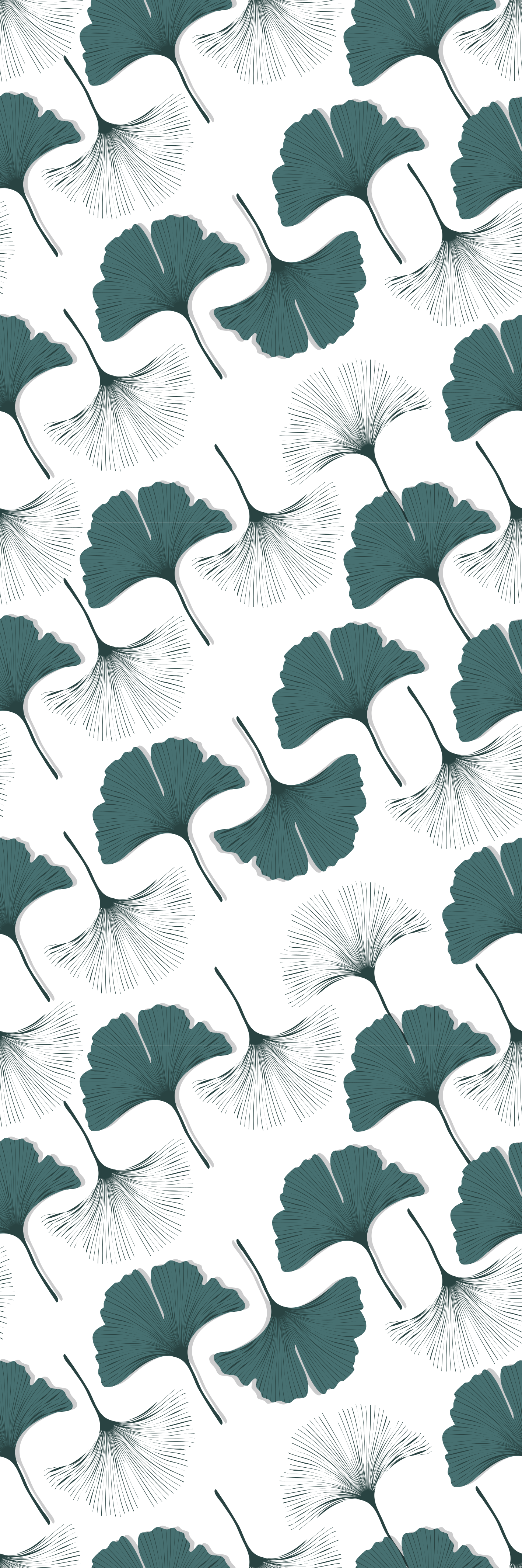 Alfombra vinílica oficina diseño de hojas de ginkgo - TenVinilo