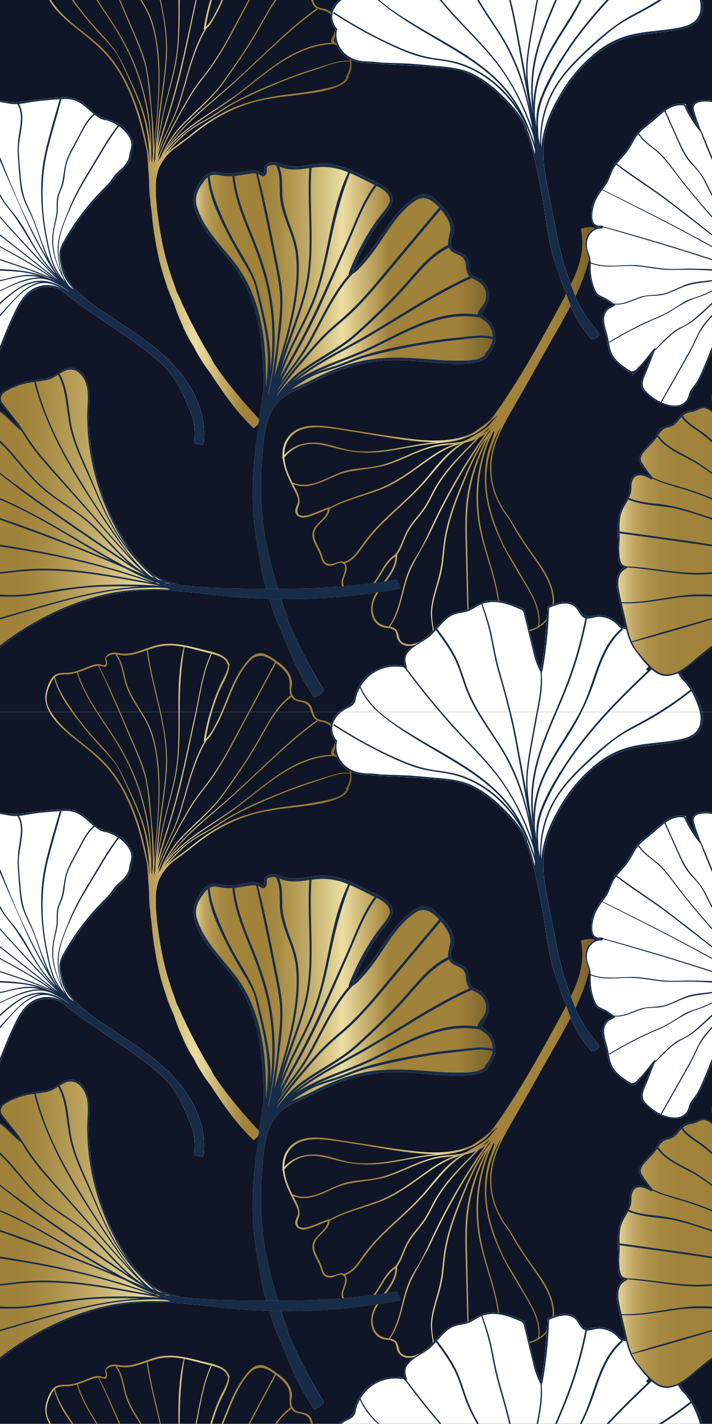 Alfombra vinílica oficina hojas de ginkgo en relieve - TenVinilo