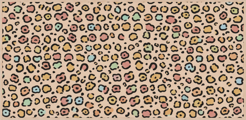 Alfombra vinílica dormitorio leopardo pastel color - TenVinilo