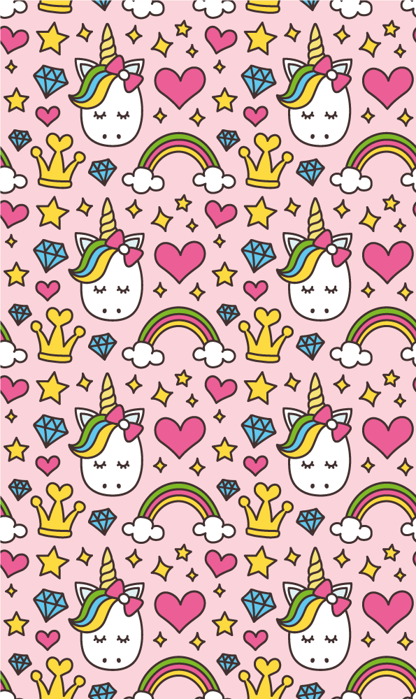 Alfombra vinílica dormitorio lindos arcoíris y unicornios - TenVinilo