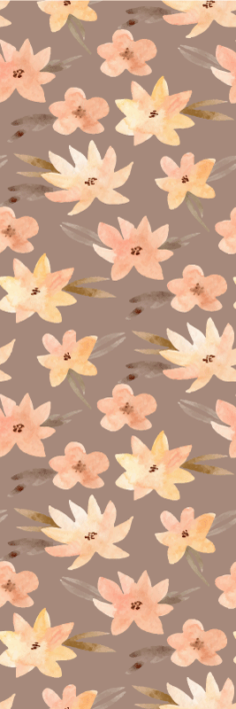 Alfombra vinílica dormitorio flores aquarella colores pastel - TenVinilo