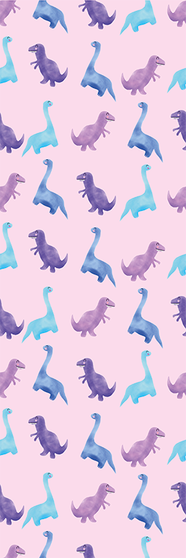 Alfombra vinílica dormitorio dinosaurios rosas fondo - TenVinilo