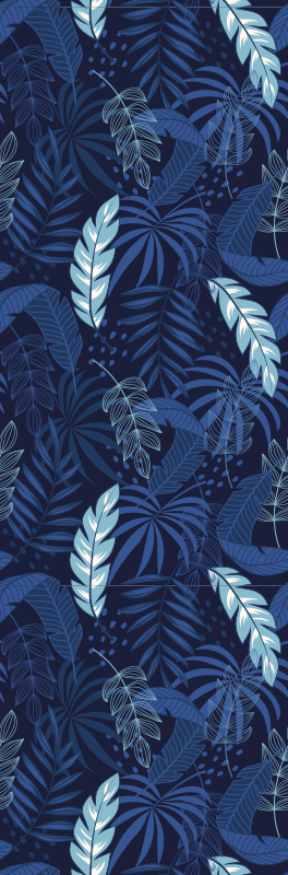 Alfombra vinílica dormitorio maranta azul y pantera - TenVinilo