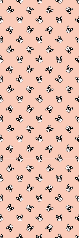 Alfombra vinílica dormitorio estampado de perritos franceses - TenVinilo
