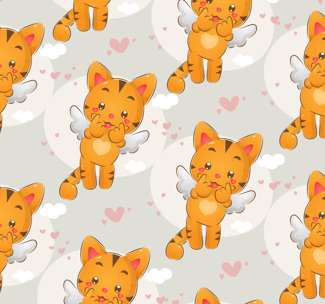 Alfombra vinílica dormitorio gatitos adorables volando - TenVinilo