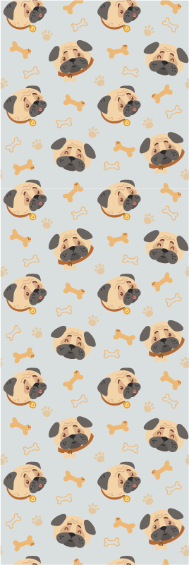 Alfombra vinílica dormitorio con estampado de bulldog - TenVinilo