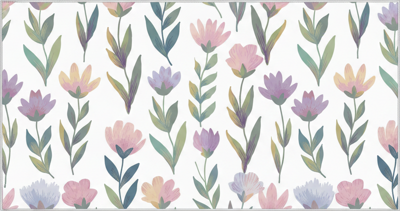 Alfombra vinílica dormitorio adhesivo floral nórdico - TenVinilo