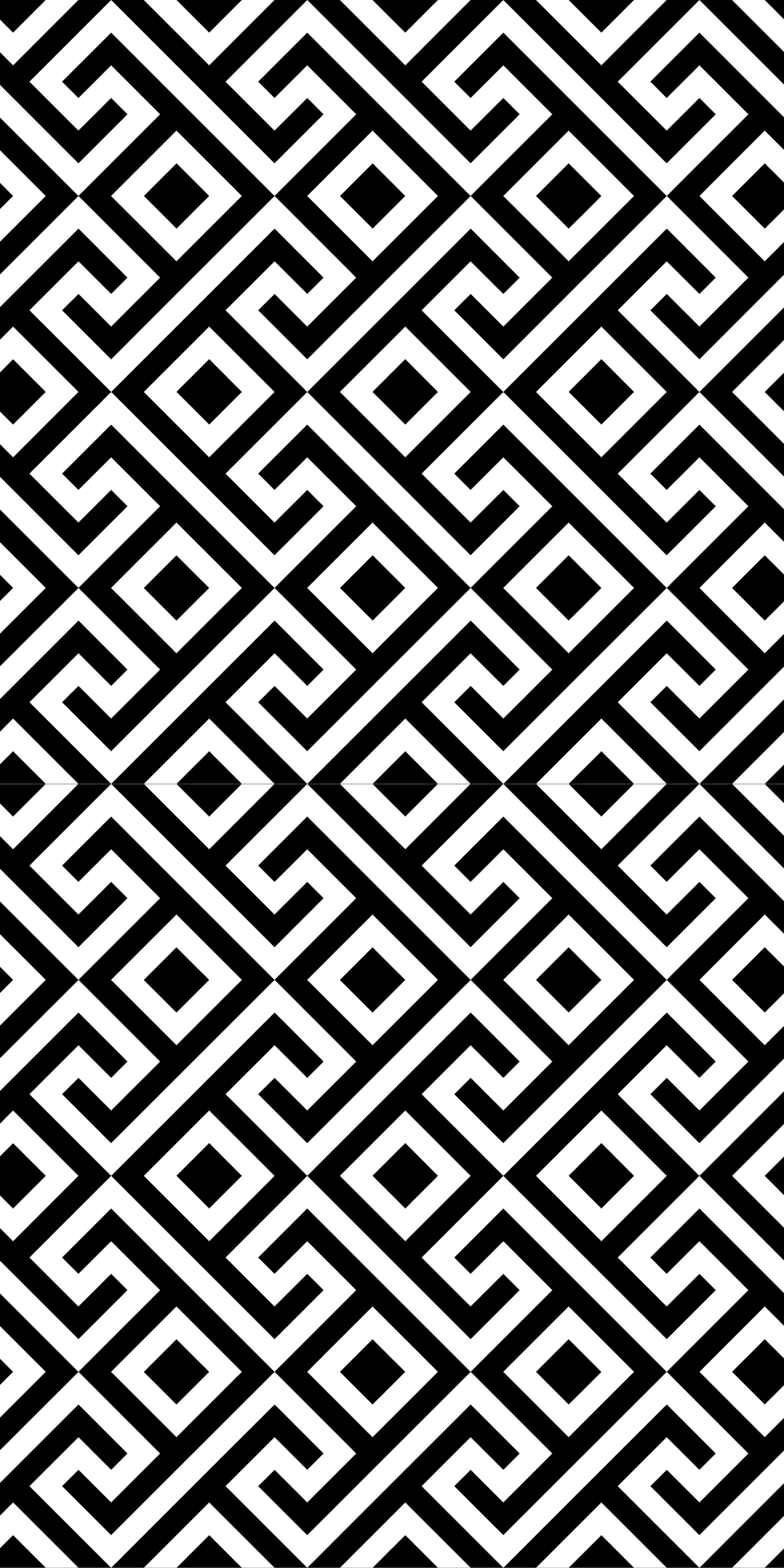 Alfombra vinílica nórdica patrón geométrico blanco y negro - TenVinilo
