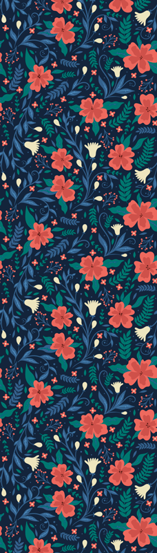 Alfombra vinílica nórdica flores artísticas nórdicas - TenVinilo