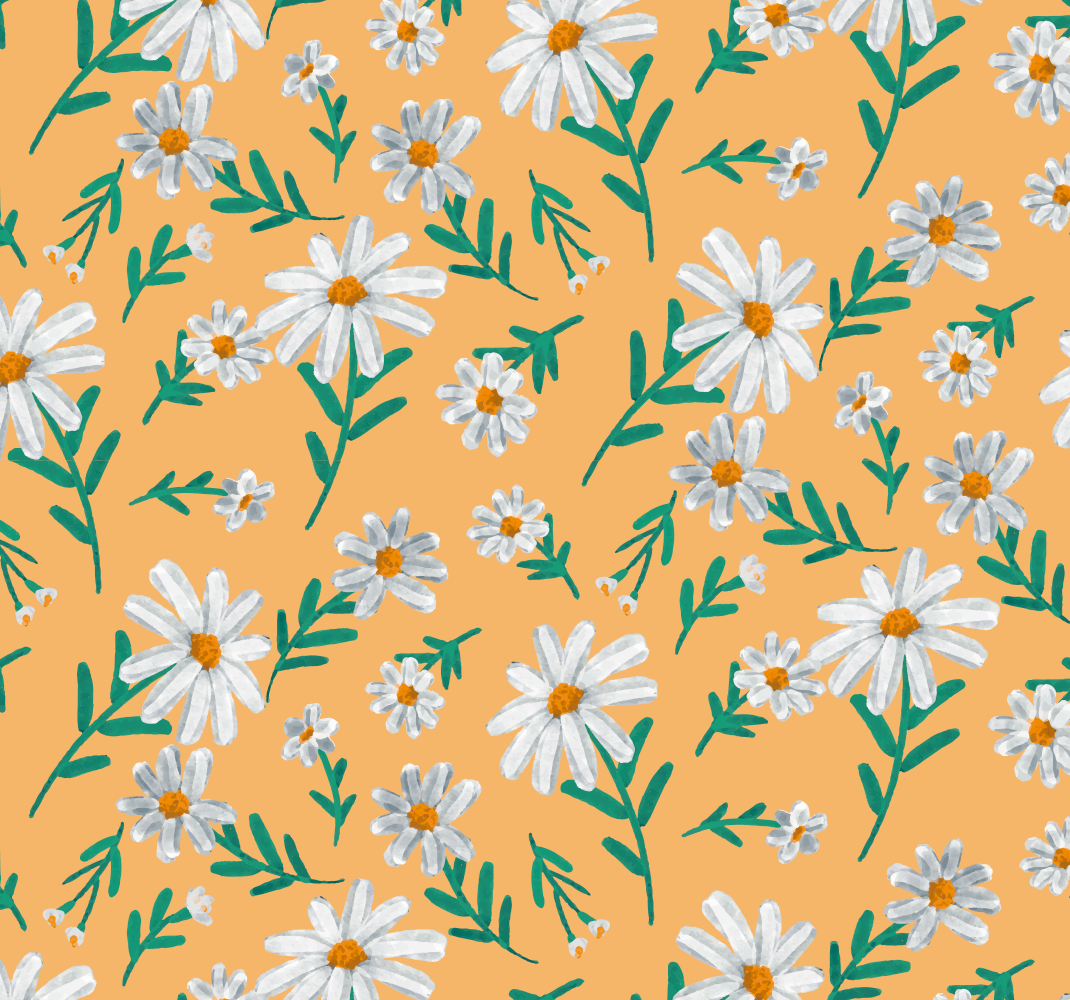 Alfombra vinílica naturaleza fondo amarillo margarita - TenVinilo