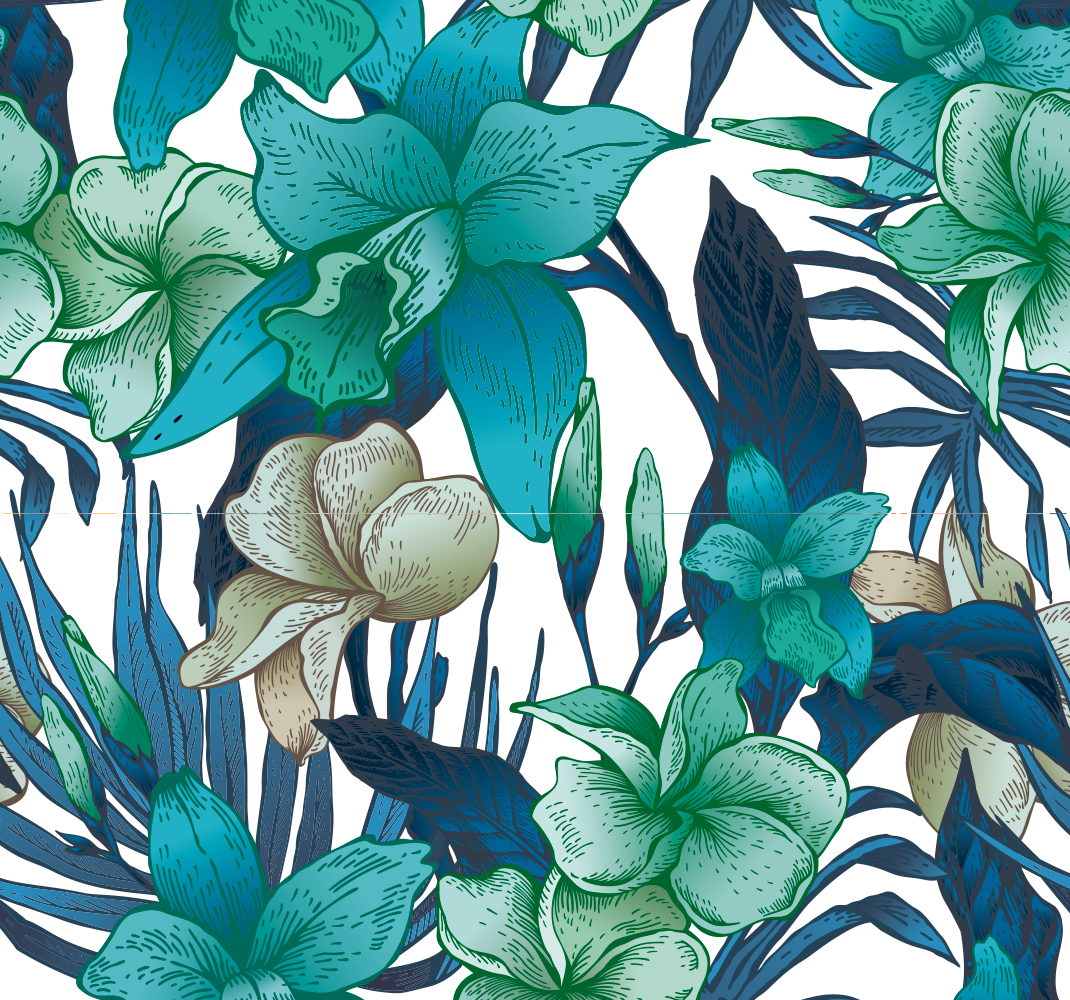 Alfombra vinílica naturaleza papel tapiz tropical hojas - TenVinilo