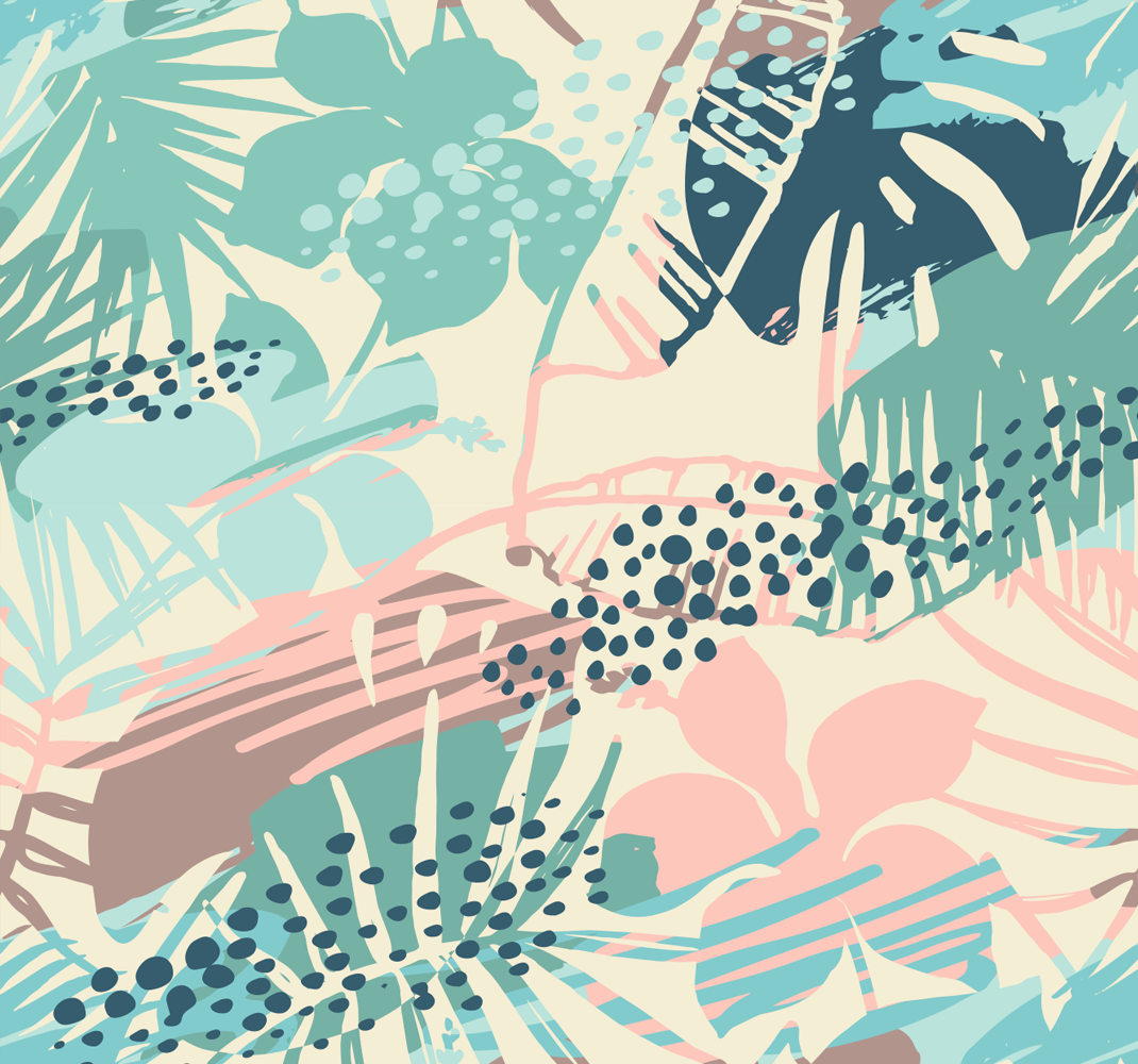 Alfombra vinílica naturaleza diseño tropical de flores - TenVinilo