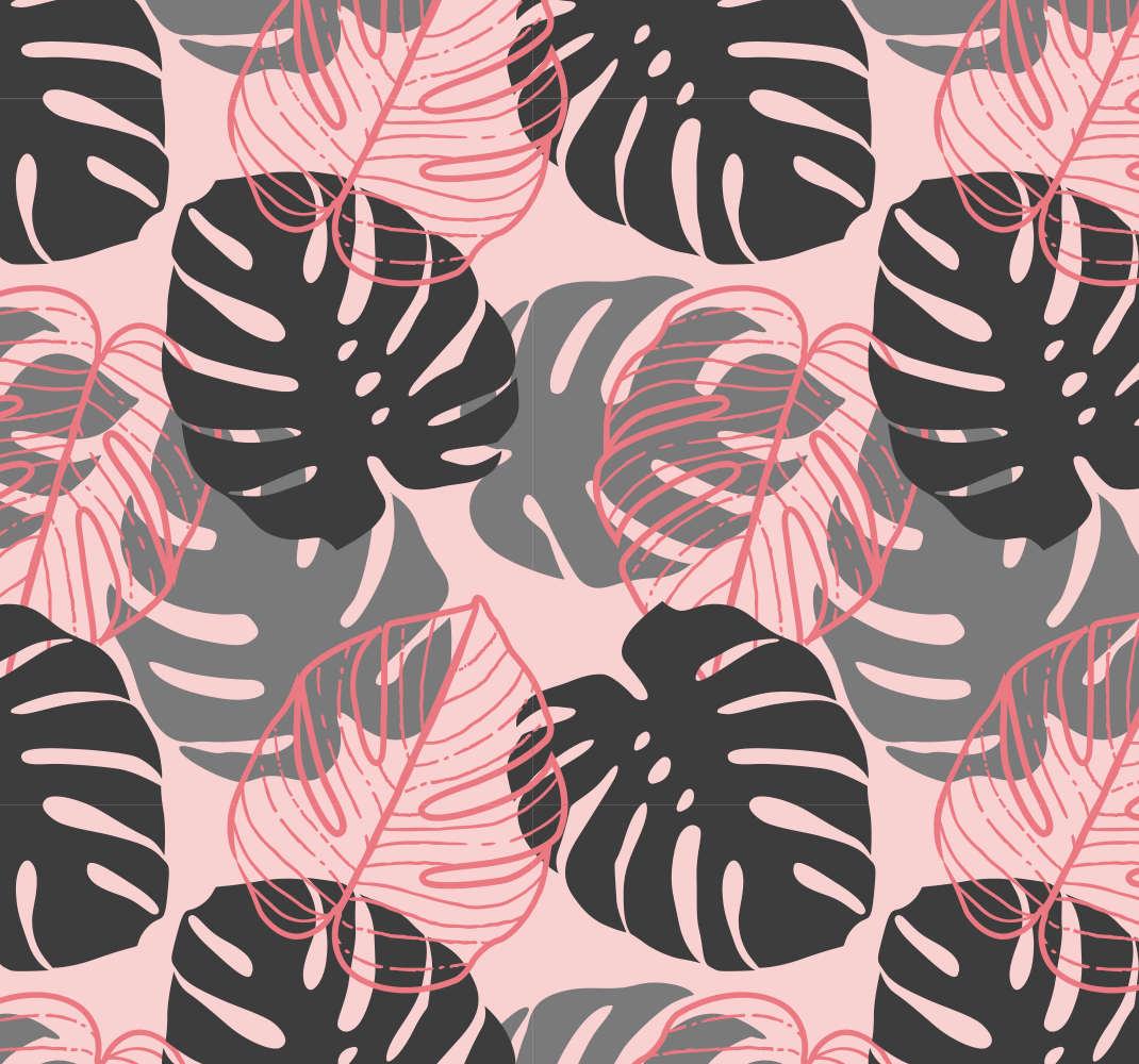 Alfombra vinílica naturaleza rosa y gris monstrosa - TenVinilo