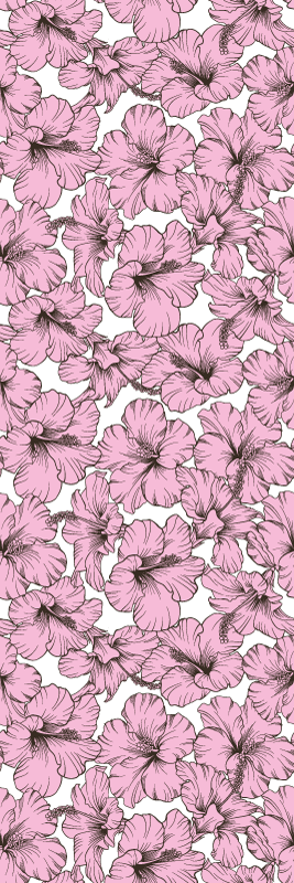 Alfombra vinílica naturaleza patrón flores hibisco - TenVinilo