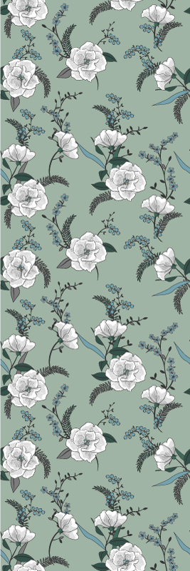 Alfombra vinílica naturaleza árbol de magnolia blanco - TenVinilo