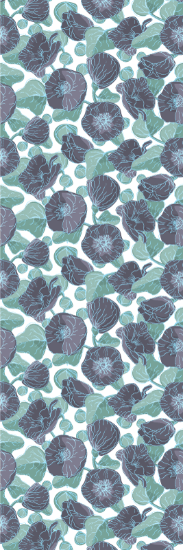 Alfombra vinílica naturaleza flores de malva - TenVinilo