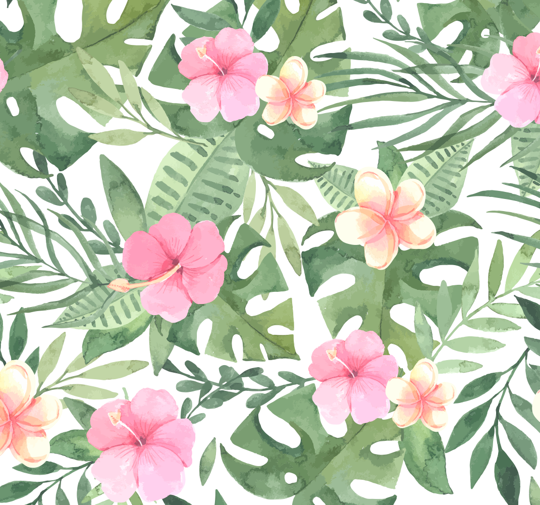 Alfombra vinílica naturaleza estampado floral tropical - TenVinilo