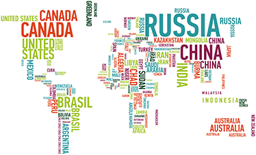 Alfombra vinílica mapamundi países color fondo - TenVinilo