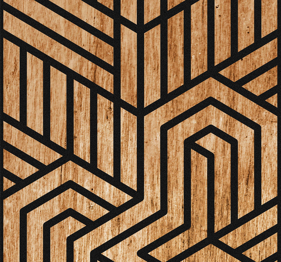 Alfombra vinílica textura geometría de madera - TenVinilo