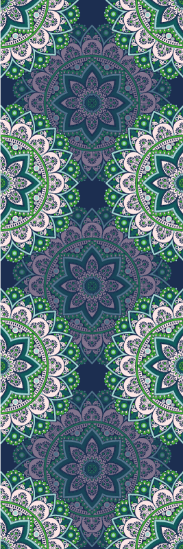 Alfombra vinílica vintage mandala de vitral - TenVinilo