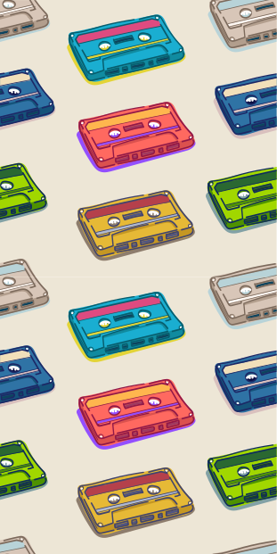 Alfombra vinílica vintage diseño de cintas de cassette - TenVinilo