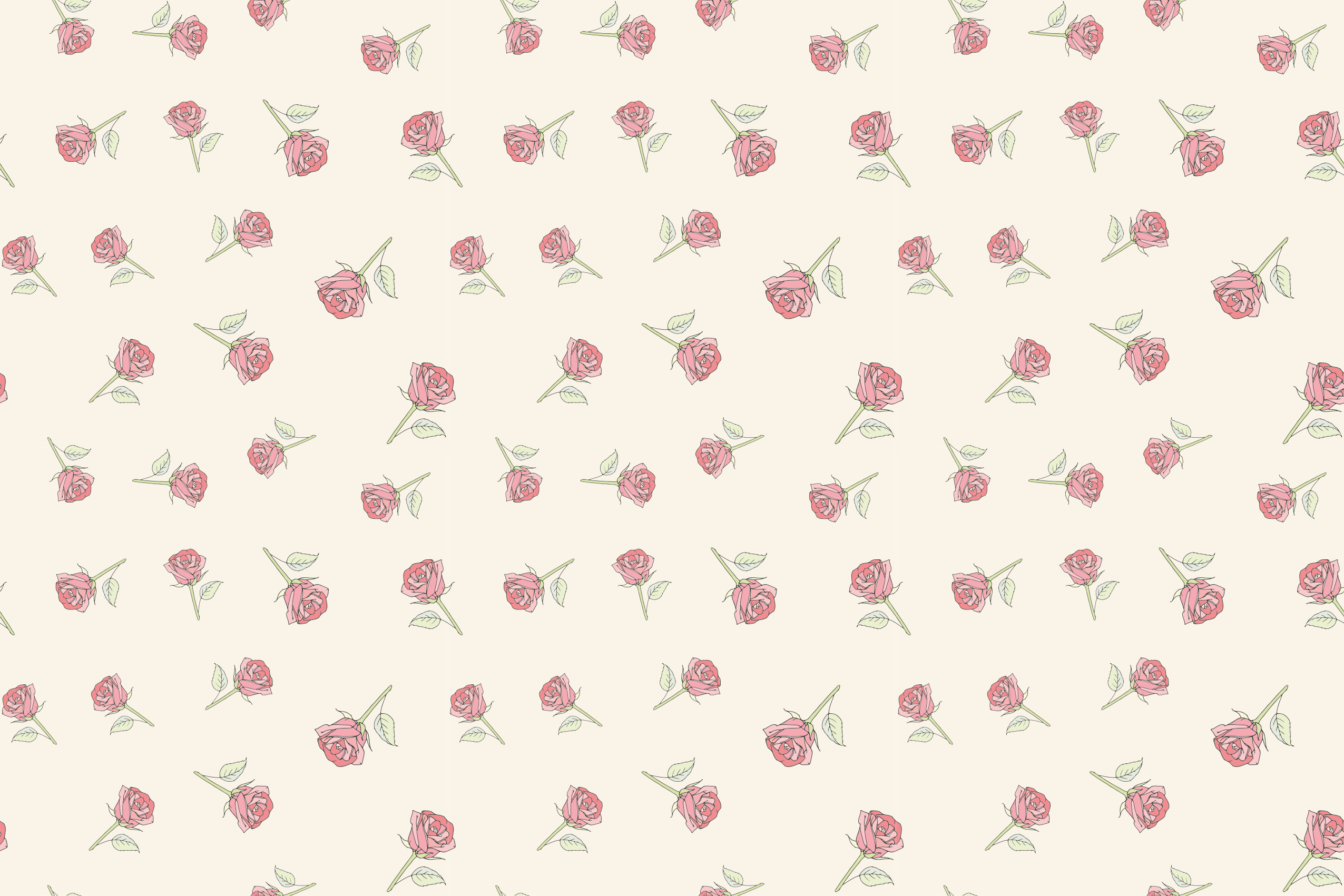 Alfombra vinílica vintage con patrón de rosas románticas - TenVinilo