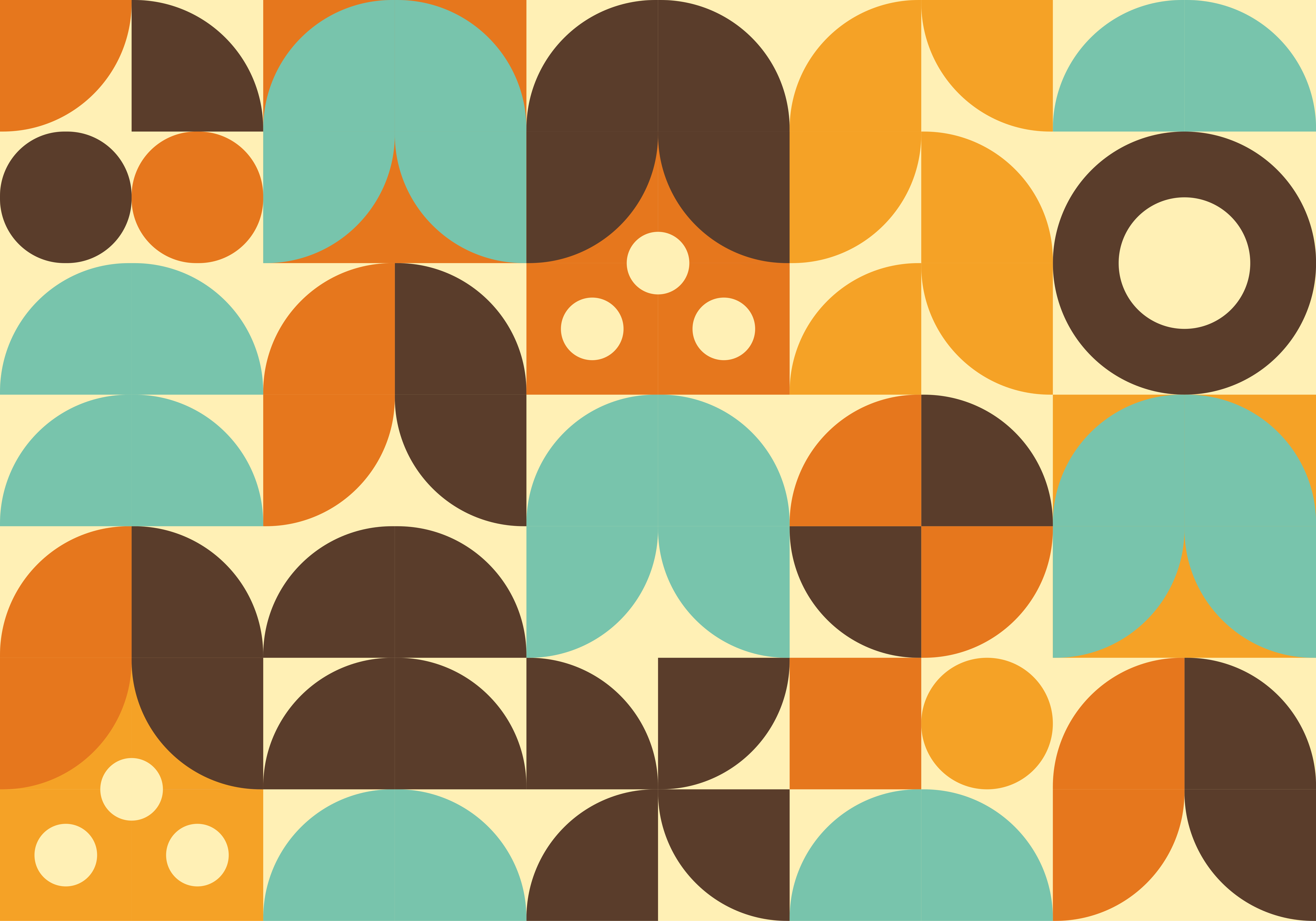 Alfombra vinílica vintage formas abstractas geométricas 70s - TenVinilo