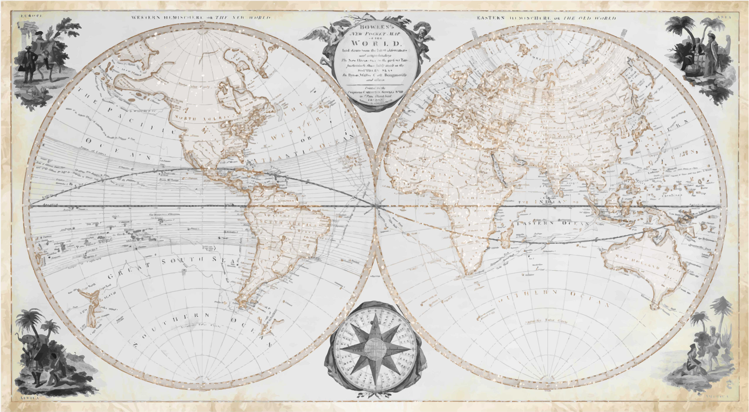 Alfombra vinílica mapamundi mapa mundial acuarelado - TenVinilo