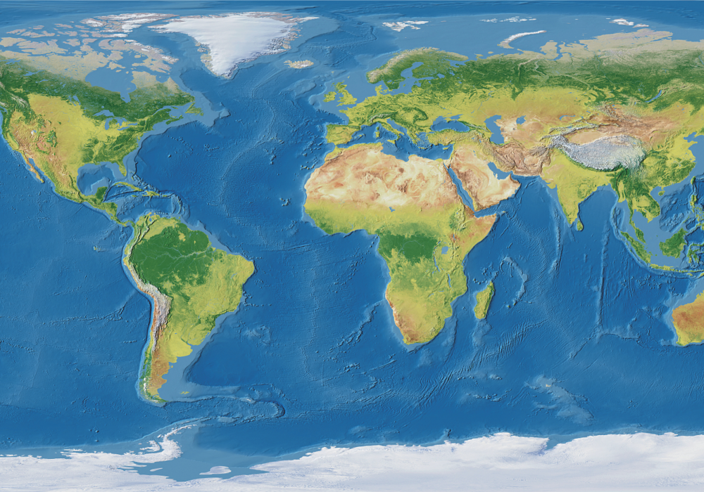 Alfombra vinílica mapamundi mapa mundi realista - TenVinilo