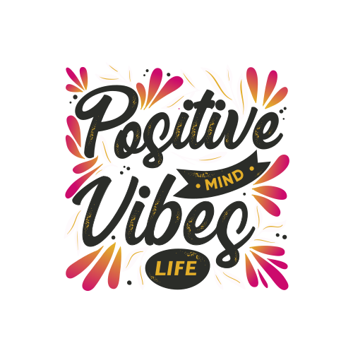 Alfombra vinílica frase mente positiva, vibras positivas - TenVinilo