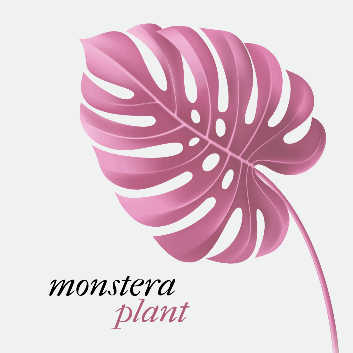 Alfombra vinílica frase estilo monstera minimalista rosa - TenVinilo