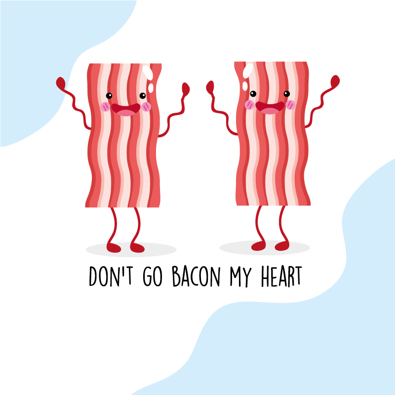 Alfombra vinílica frase con bacon y buen humor - TenVinilo