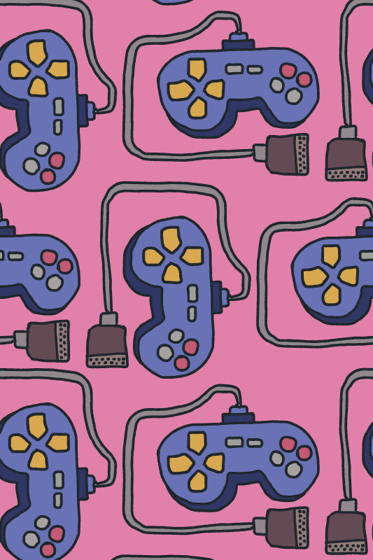 Alfombra vinílica juegos diseño de mandos retro - TenVinilo