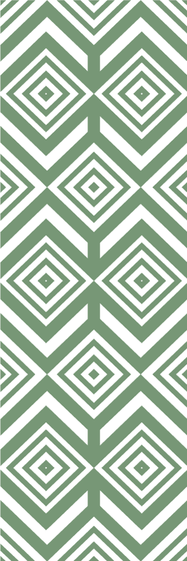 Alfombra vinílica salón rombos verdes - TenVinilo