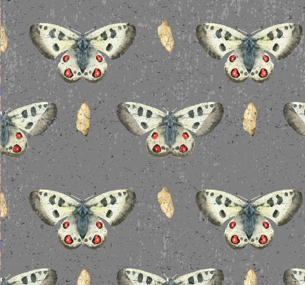Alfombra vinílica gris patrón mariposa simple - TenVinilo