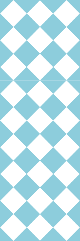 Alfombra vinílica pasillo diseño cuadros azul y blanco - TenVinilo