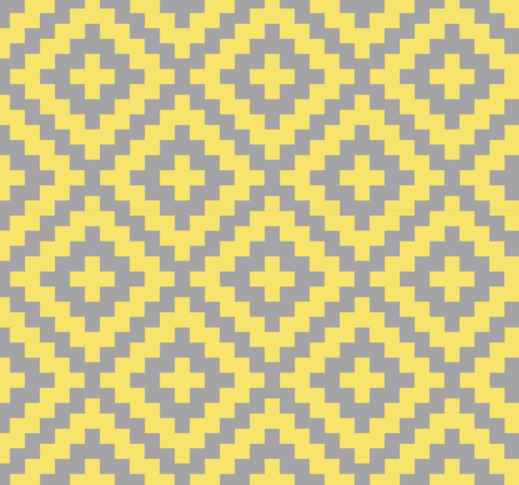 Alfombra vinílica amarilla patrón triángulo gris y amarillo - TenVinilo
