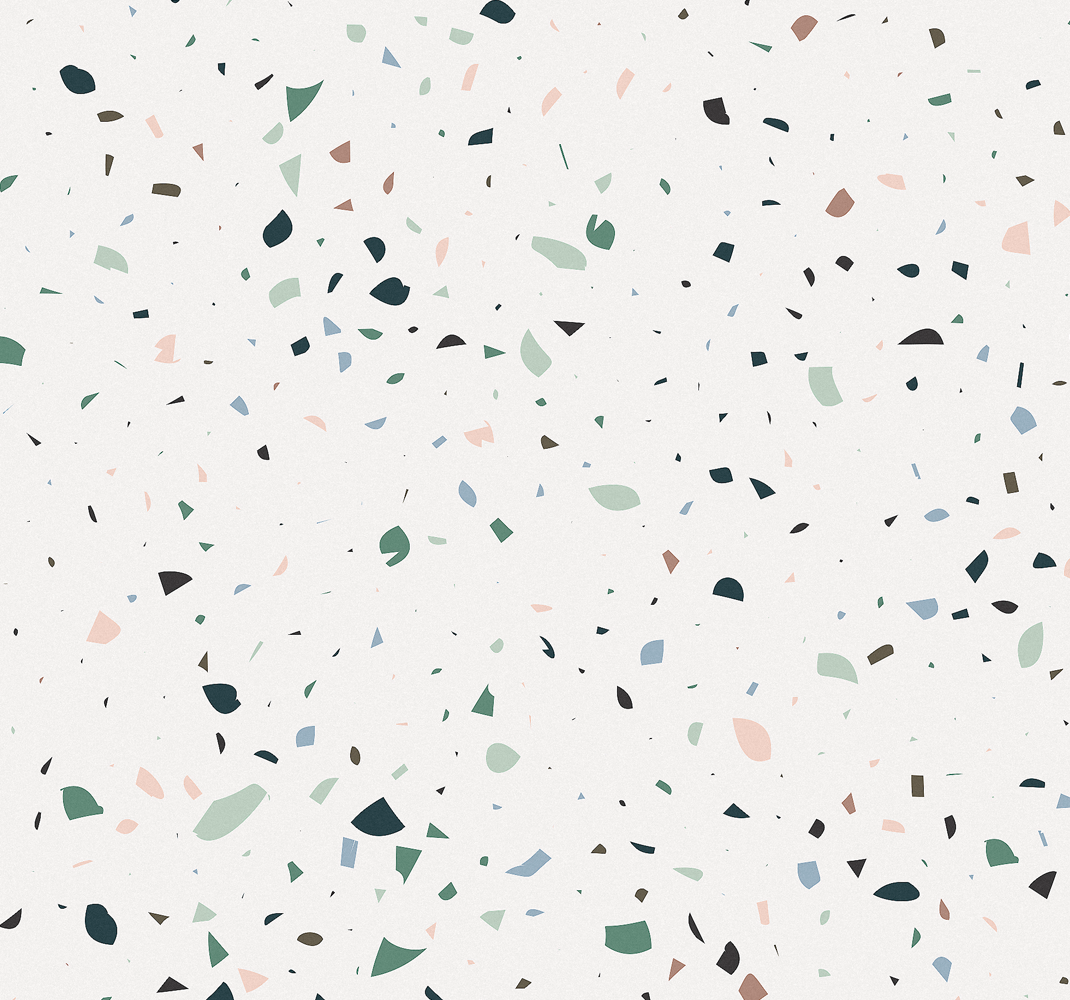 Alfombra vinílica blanca terrazo blanco - TenVinilo