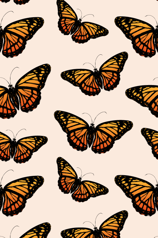 Alfombra vinílica naranja alas de mariposa monarca - TenVinilo