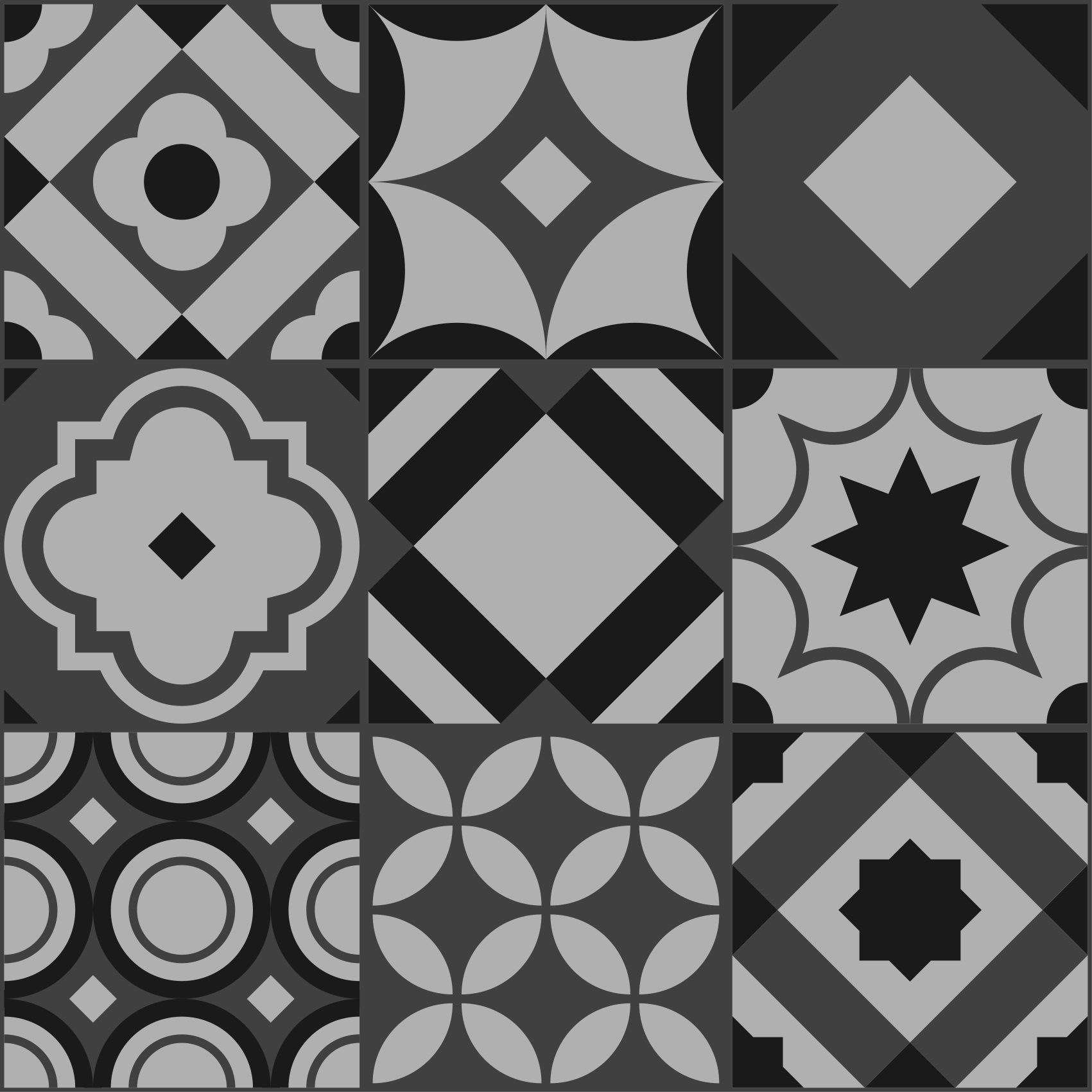 Alfombra vinílica negra azulejos negros - TenVinilo