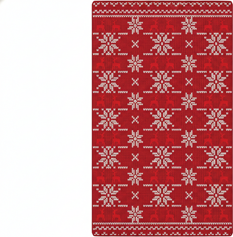 Alfombra vinílica roja patrón navideño típico - TenVinilo