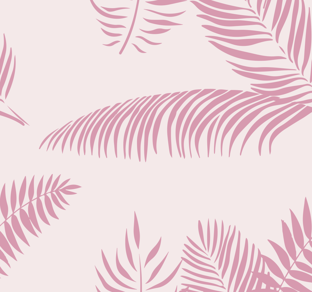 Alfombra vinílica rosa hojas de palmera grandes - TenVinilo