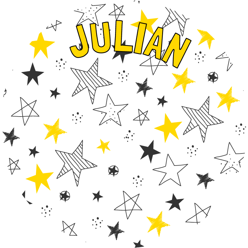 Alfombra vinílica infantil estrellas con nombre - TenVinilo