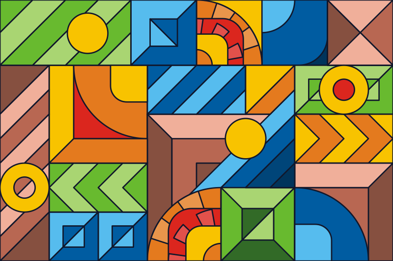 Alfombra vinílica mosaico colorido abstracta - TenVinilo